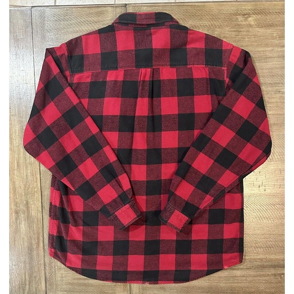 Vintage Field & Stream Red Black Plaid Flannel Mens Long Sleeve Button Shirt XXL - Picture 16 of 16